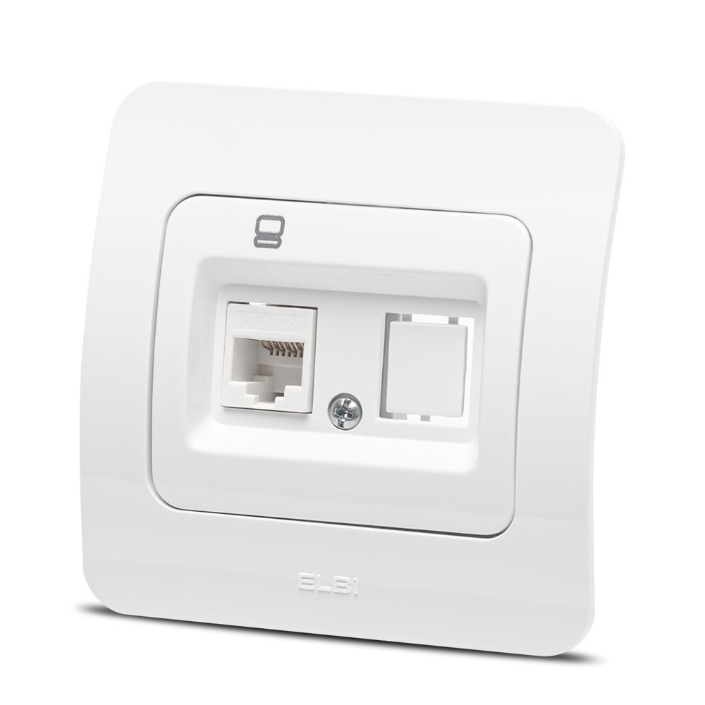 jazz priza utp 1xrj45, alb, elbi - imagine 4